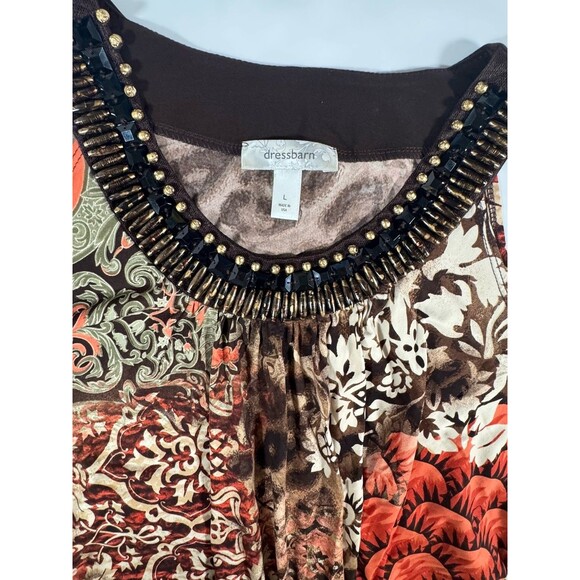 Vintage Dressbarn Beaded Neckline Sleeveless Blouse Y2K Boho Size L - Picture 6 of 9